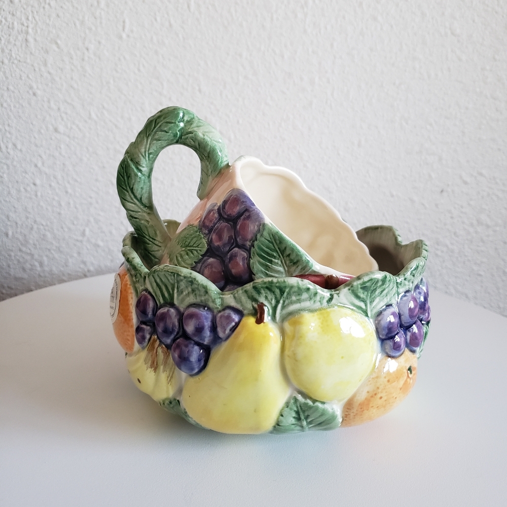 #Fitz and Floyd Japan Ceramic Fruit Bowl and Mug Vintage 1989 New -old #